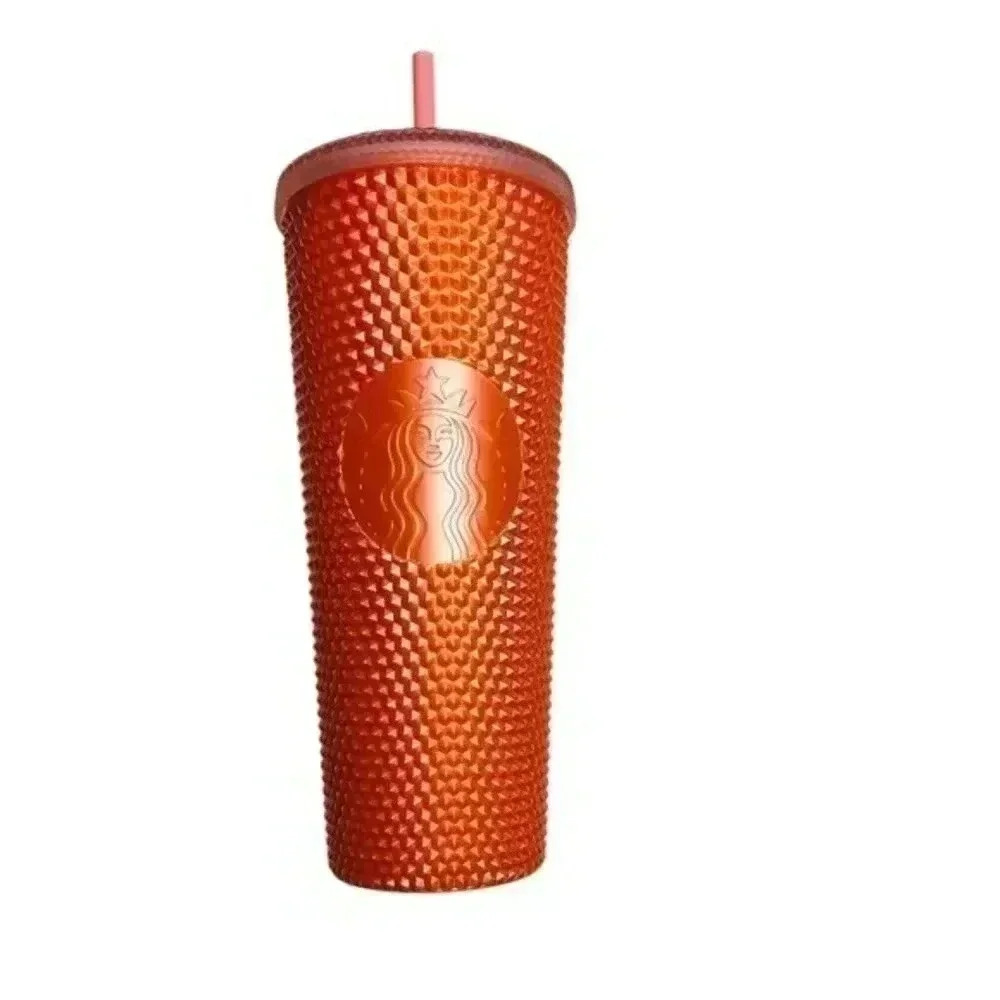 NEW Starbuck Fall 2022 Bling Peach Studded Tumbler Venti 24oz